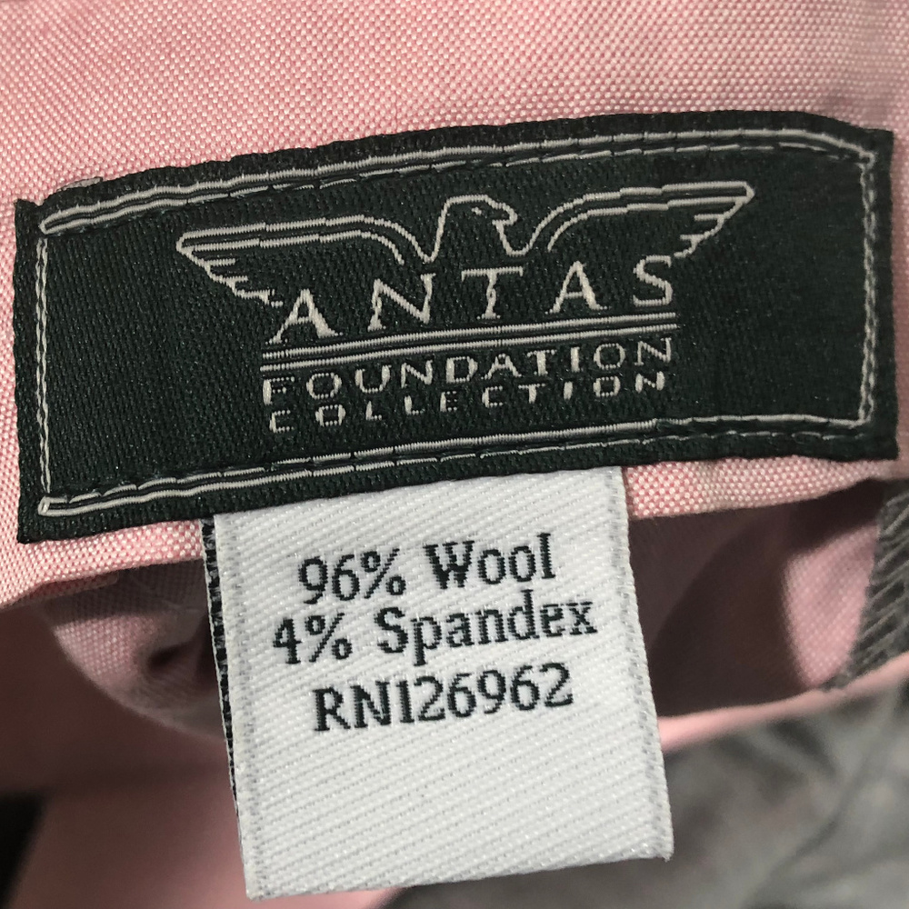 ANTAS WOOL FLAT FRONT PANTS 38 UNHEMMED, NEW